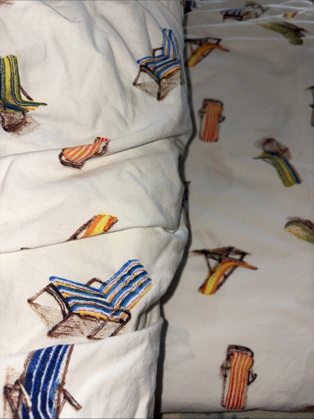 Queen Tommy Bahama Striped Beach Chair Print Sheet set